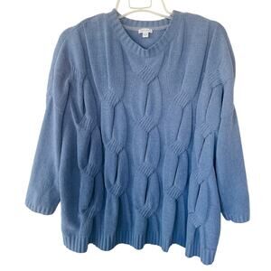 J. Jill Light Blue Textured Knit Sweater